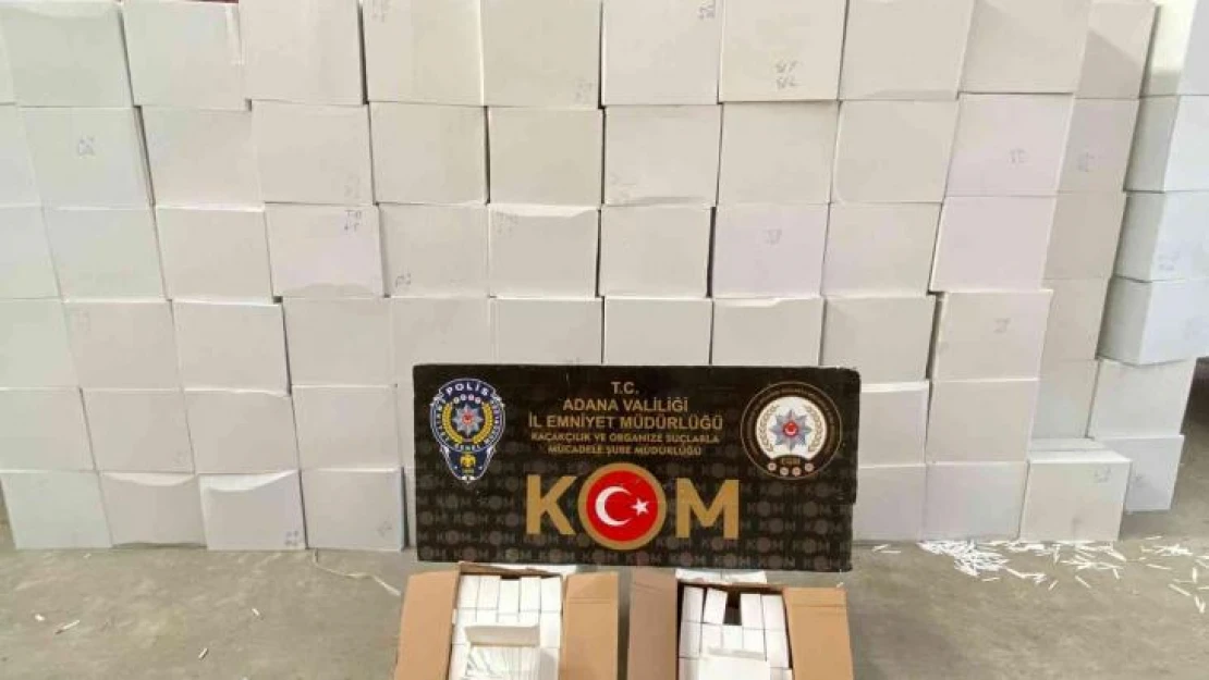 Adana'da 39 milyon 260 bin kaçak makaron ele geçirildi