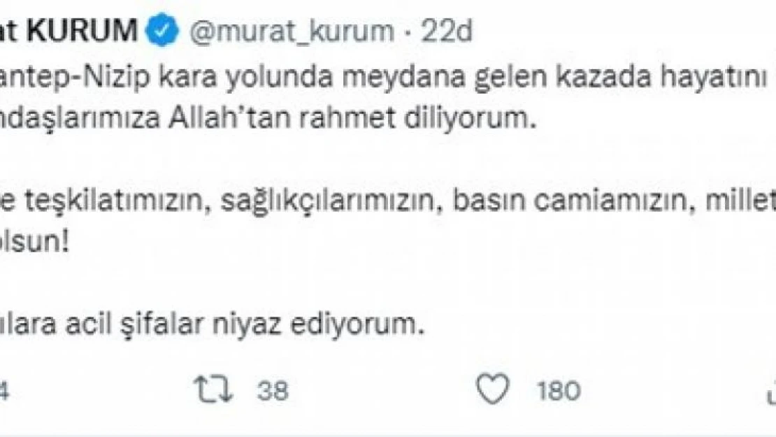 Bakan Kurum'dan, 2 İHA çalışanının vefat ettiği kazada hayatını kaybedenler için başsağlığı mesajı