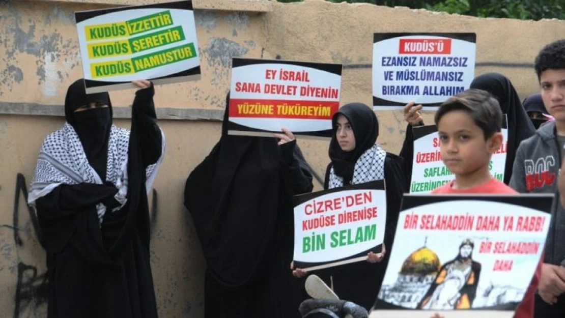 Cizre'de İsrail'in Mescid-i Aksa'ya saldırıları protesto edildi