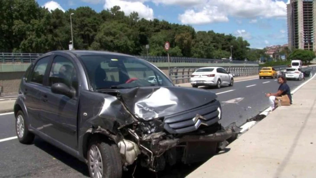 (ÖZEL) Sarıyer'de otomobiller çarpıştı: 2 yaralı