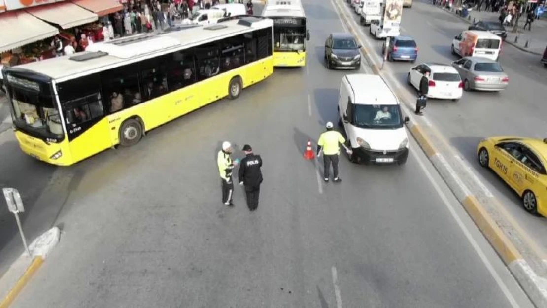 Sultanbeyli'de bayram öncesi dronlu trafik denetimi