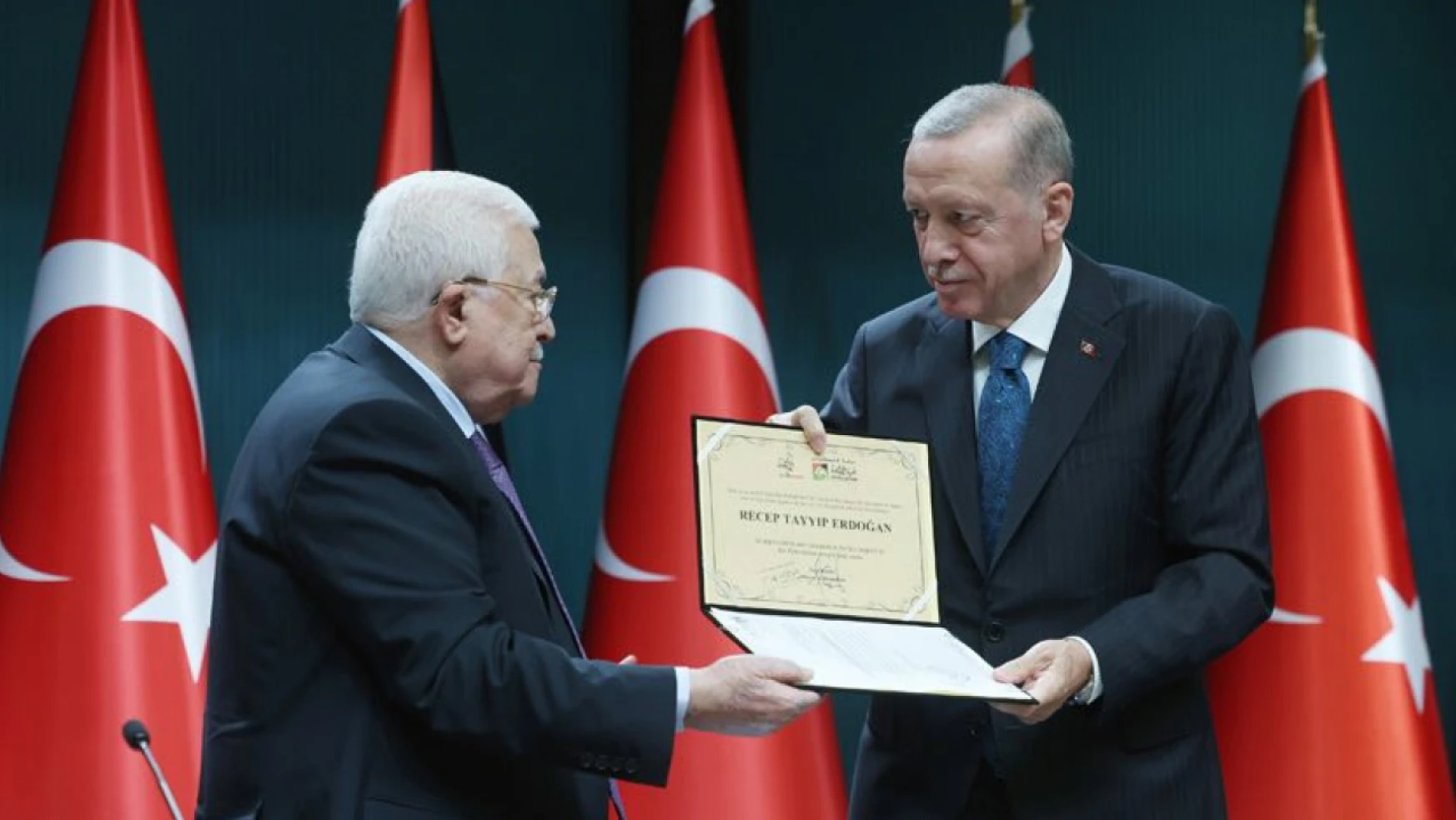 Abbas'ı ağırlayan Erdoğan: Filistin davasına desteğimizi en güçlü şekilde sürdürüyoruz