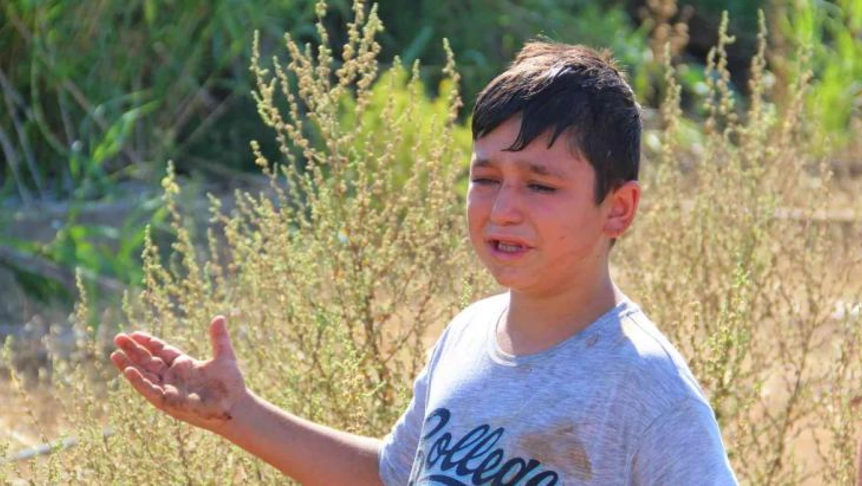 Alevlerin seralara yaklaştığını gören 11 yaşındaki Berat gözyaşlarına boğuldu