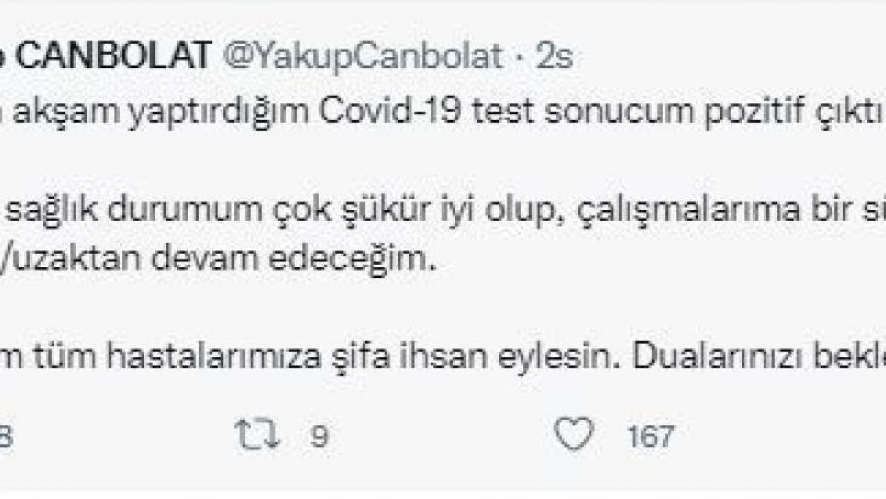 Bursa Valisi Yakup Canbolat, koronavirüse yakalandı