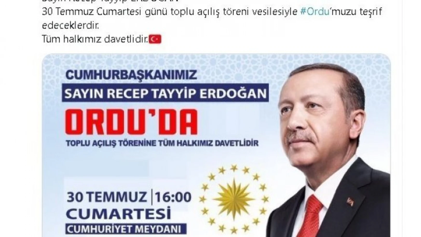 Cumhurbaşkanı Erdoğan Ordu'da toplu açılış törenine katılacak, fındık fiyatlarını açıklayacak