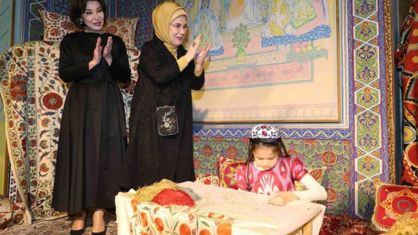 Emine Erdoğan, Özbekistan Cumhurbaşkanı Mirziyoyev'in eşi Ziroat Mirziyoyeva ile görüştü