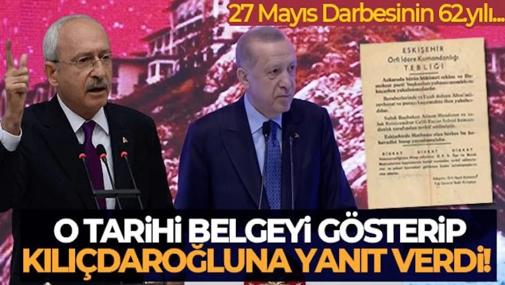 Erdoğan, Kılıçdaroğlu'na Yassıada'da tarihi belgeyi gösterip yanıt verdi