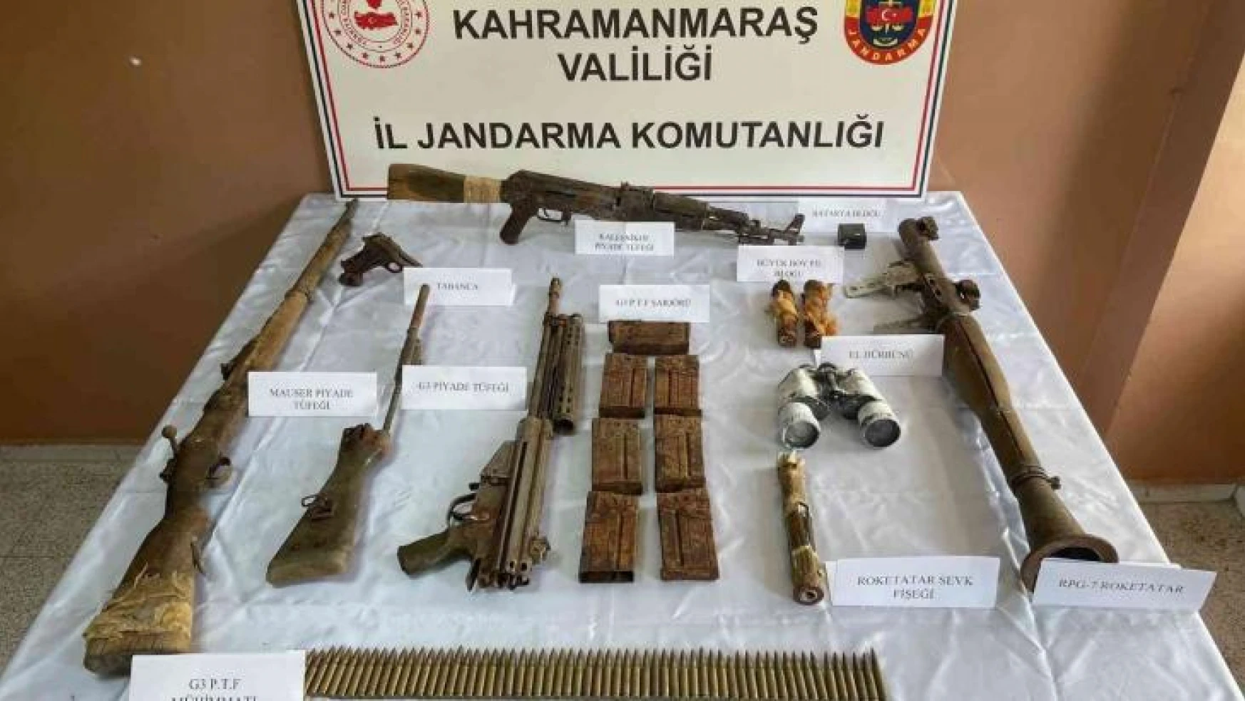 Kahramanmaraş'ta çok sayıda silah ve mühimmat ele geçirildi