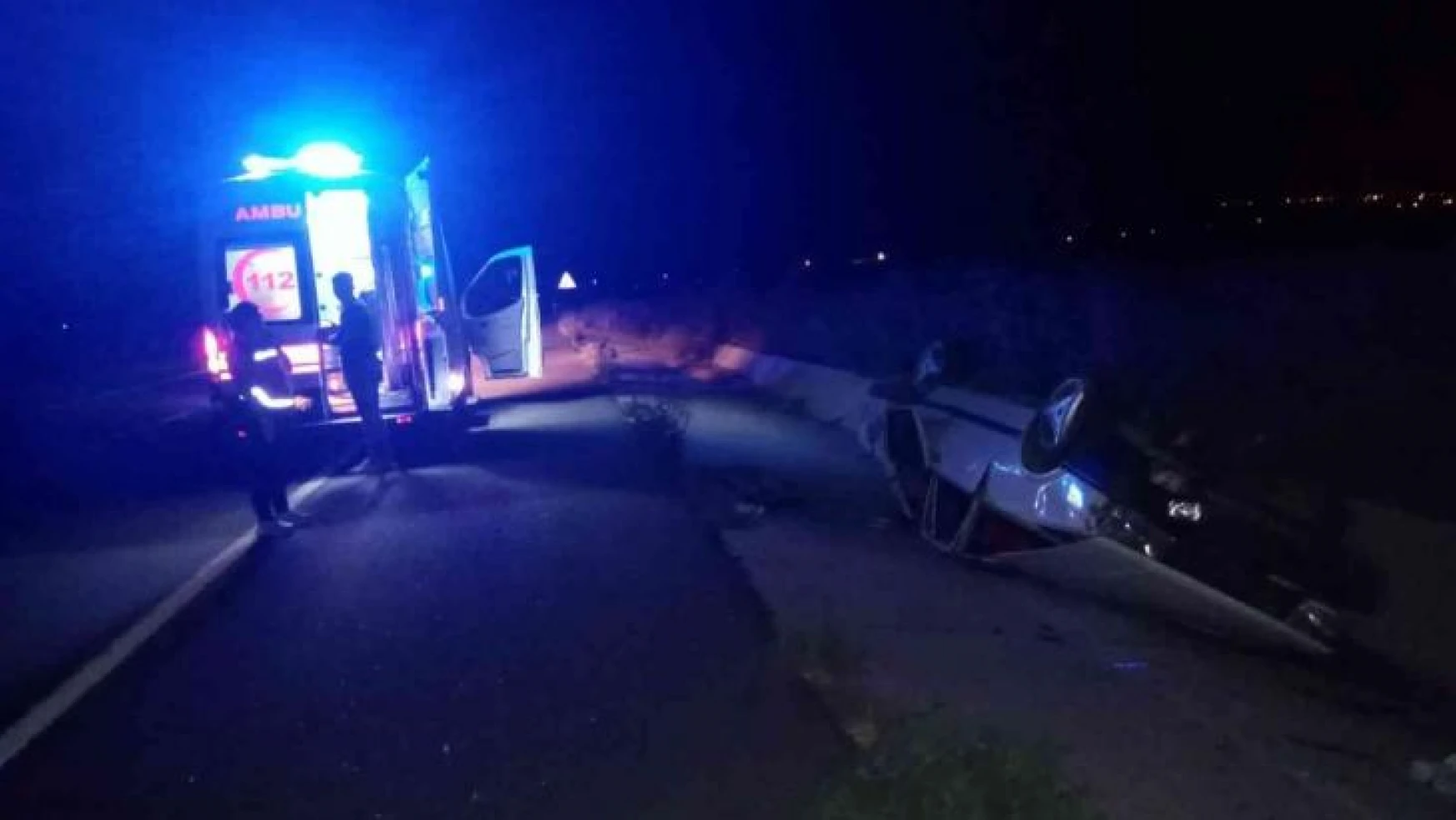 Tekirdağ'da direksiyon hakimiyetini kaybeden alkollü sürücü takla attı