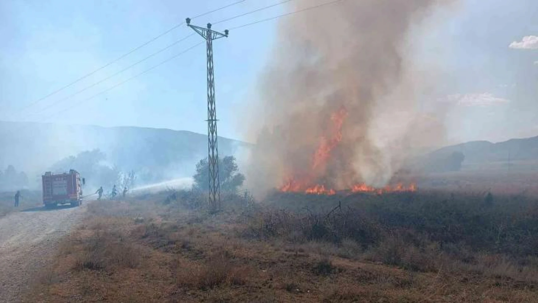 Tosya'da anız yangınında çeltik tarlaları zarar gördü
