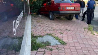 Otomobil bahçeye daldı