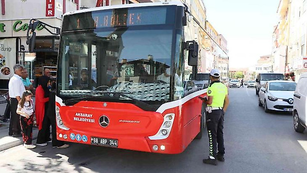Aksaray'da toplu taşıma araçları denetleniyor