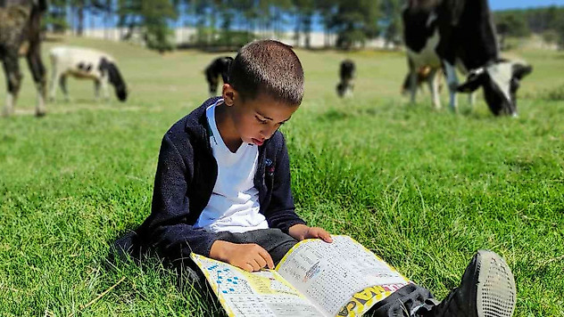 Boyundan büyük hayvanlara çobanlık yapıyor