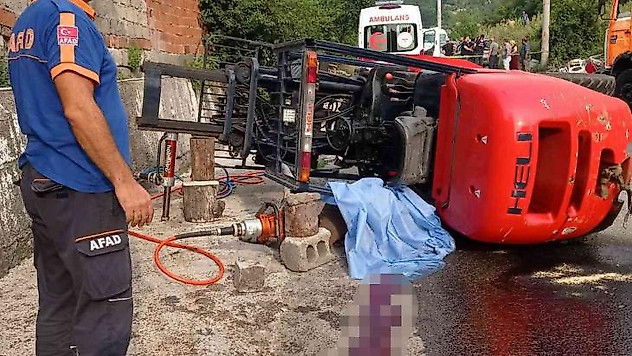 Forkliftin altında kalan operatörü hayatını kaybetti