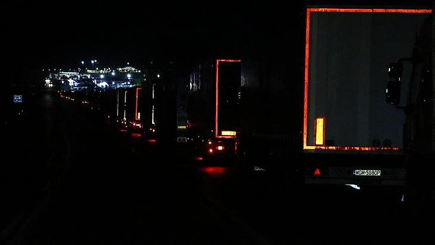 Hamzabeyli Sınır Kapısında tır kuyruğu