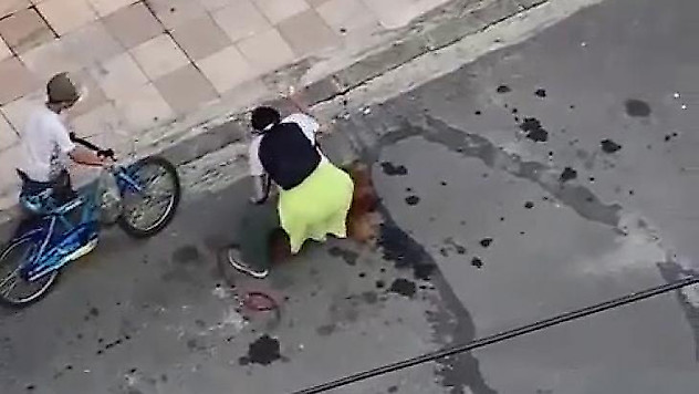 Köpeğine vurup, tasmasını çekişirdi: Vatandaşlar kadına tepki gösterdi