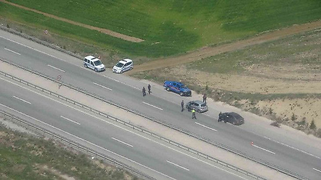Kütahya'da helikopter destekli trafik denetim