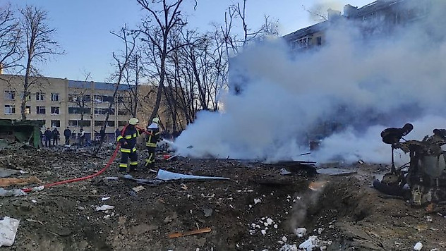 Rusya Kiev'de yerleşim bölgesini vurdu: 1 ölü, 4 yaralı