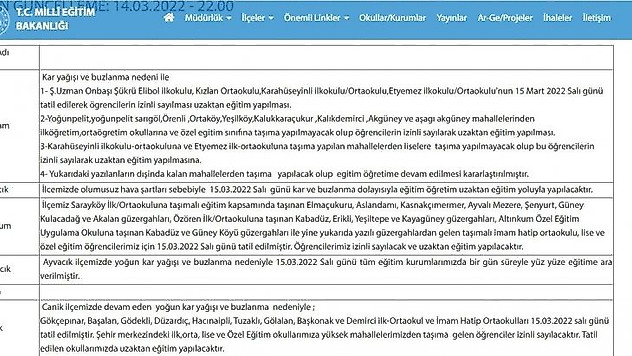 Samsun'da eğitime kar engeli