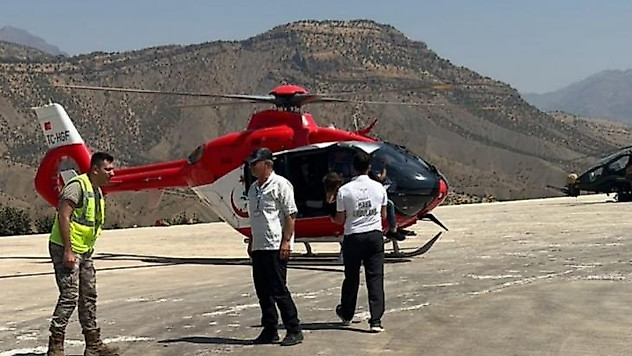 Yaralı vatandaşın imdadına ambulans helikopter yetişti