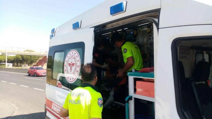 Tayini çıkan uzman çavuş devrilen motosikletle 50 metre sürüklendi